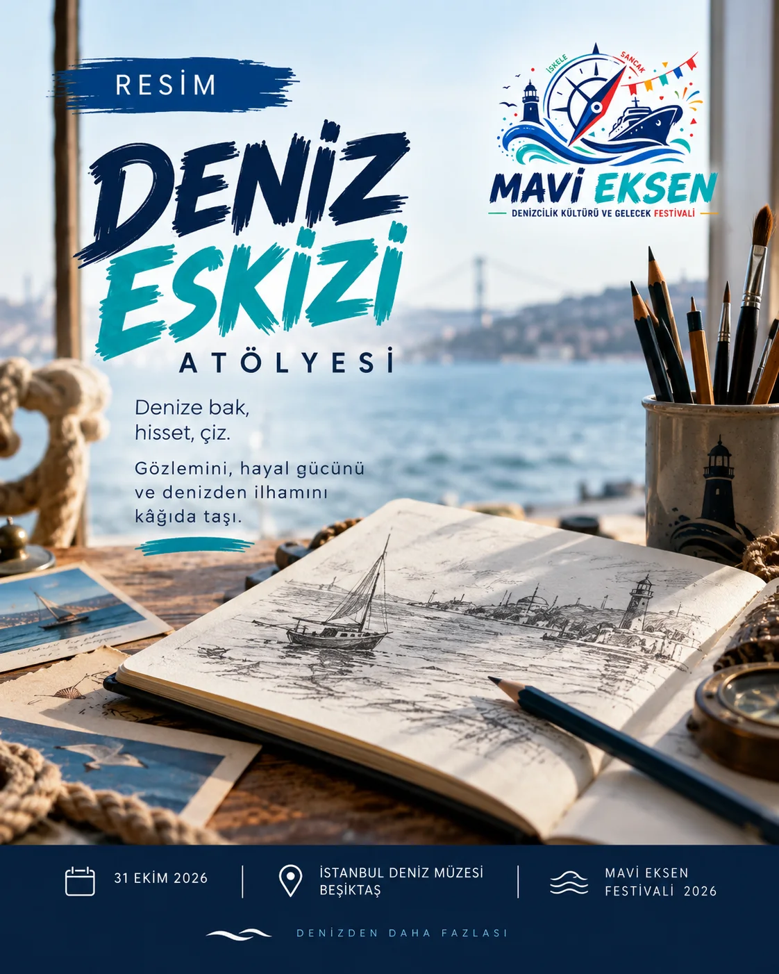 Deniz sanatları ve resim dünyasını anlatan temsilî görsel