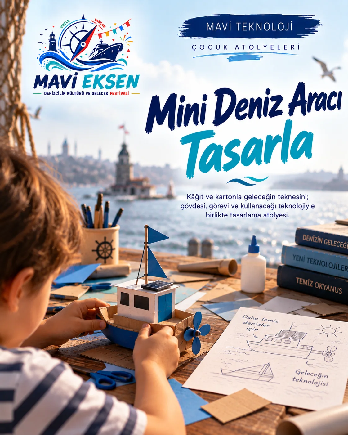 Yeni nesil gemi ve sualtı teknolojilerini anlatan temsilî Mavi Teknoloji görseli