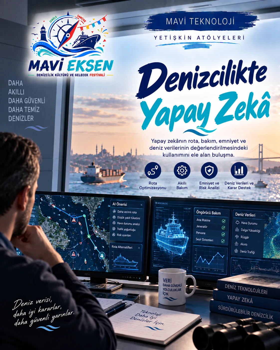 Yeni nesil gemi ve sualtı teknolojilerini anlatan temsilî Mavi Teknoloji görseli