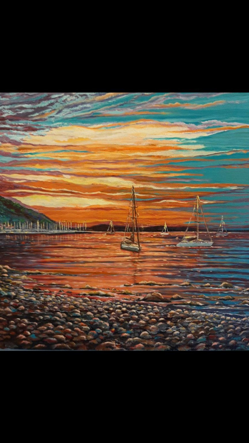 Akşam Seyri, Ayten Aydın’ın yağlı boya eseri